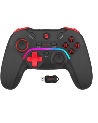 ჯოისტიკი Bloody GPW70 RGB Dual Mode 2.4G Wireless & USB Wired Gamepad USB (Sports Black) | Built-in 600mAh Li-Po Rechargeable Battery USB Type-C Charg